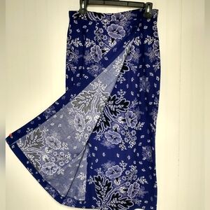 Coldwater Creek Maxi Faux Wrap Front Floral Rayon Skirt Size 6~ NWOT